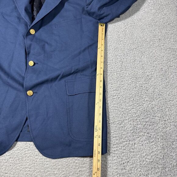 VTG Brooks Brothers Men 44 MLG Pocket Navy Blazer Ivy Style USA Gold Button Wool - Picture 6 of 16